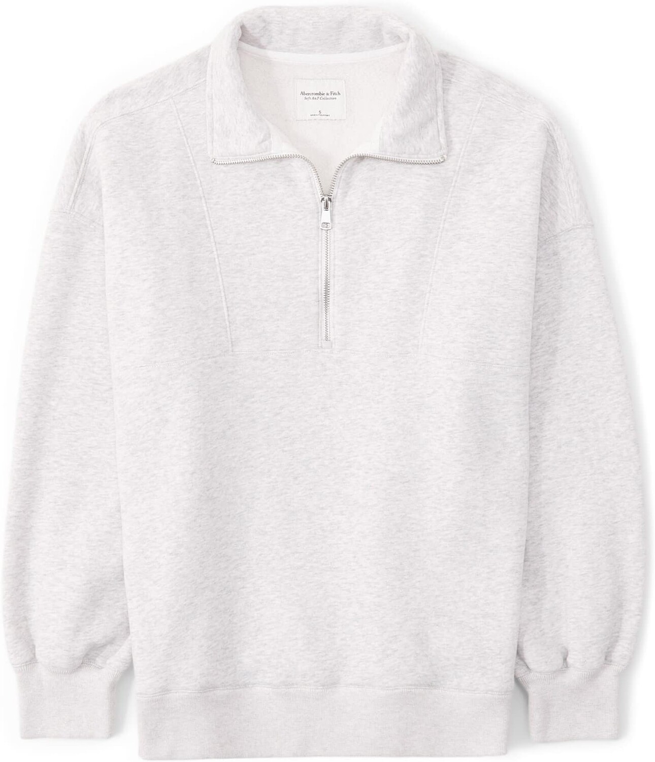 

Толстовка Essential Oversized Sunday Half-Zip Abercrombie & Fitch, серый
