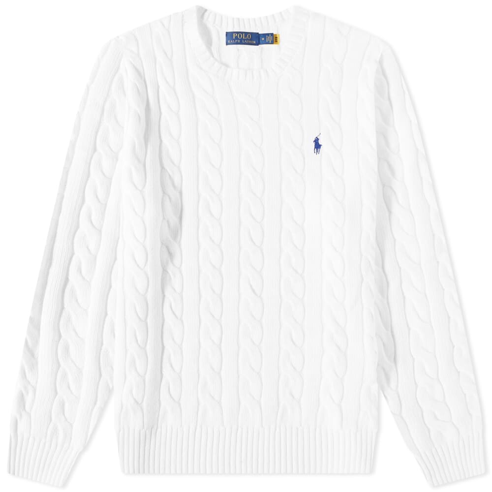 

Хлопковый трикотаж с круглым вырезом Polo Ralph Lauren, белый
