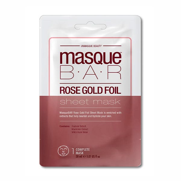 Маска из фольги розового золота 1 шт Masque Bar