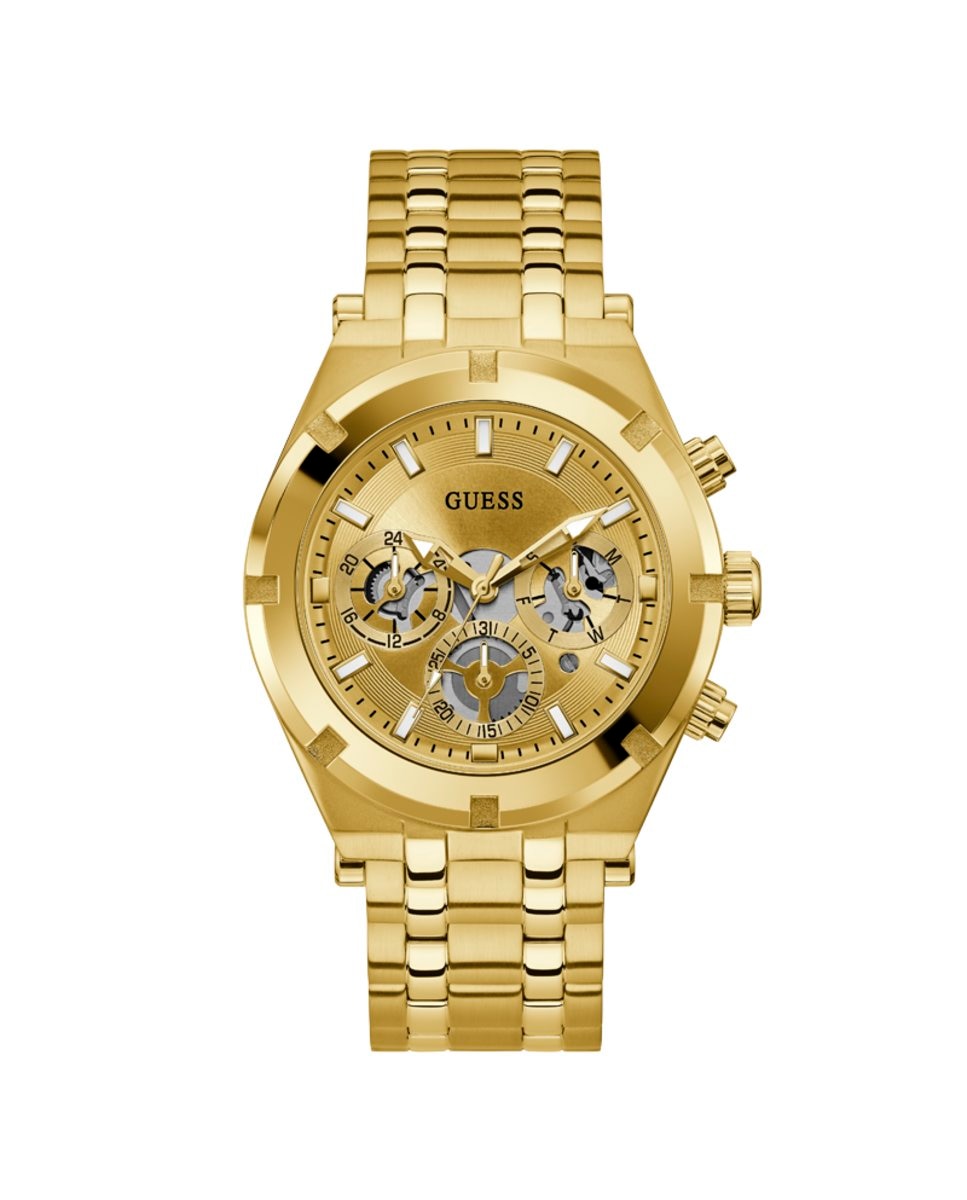 Мужские часы Continental GW0260G4 со стальным и золотым ремешком Guess, золотой