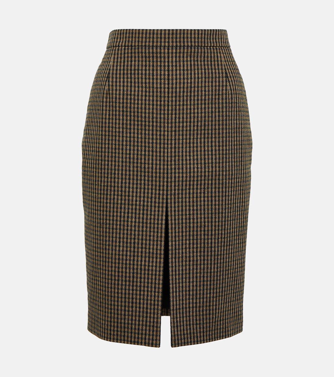 

Юбка-карандаш vichy из смесовой шерсти Saint Laurent, коричневый