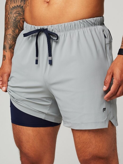 

Шорты короткие с внутренними шортами 13см. Fabletics, серый