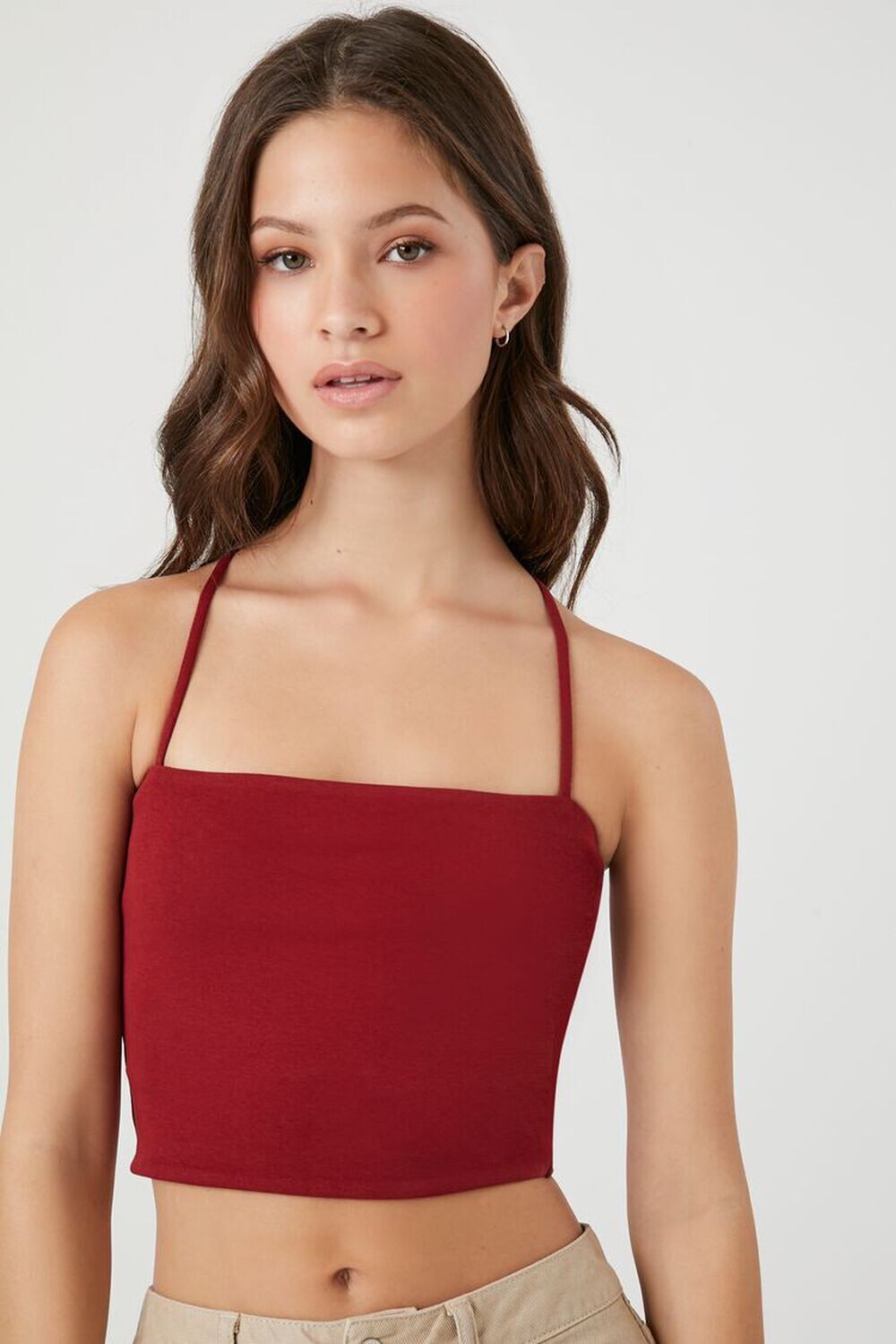 

Укороченная майка крест-накрест Forever 21, мерло