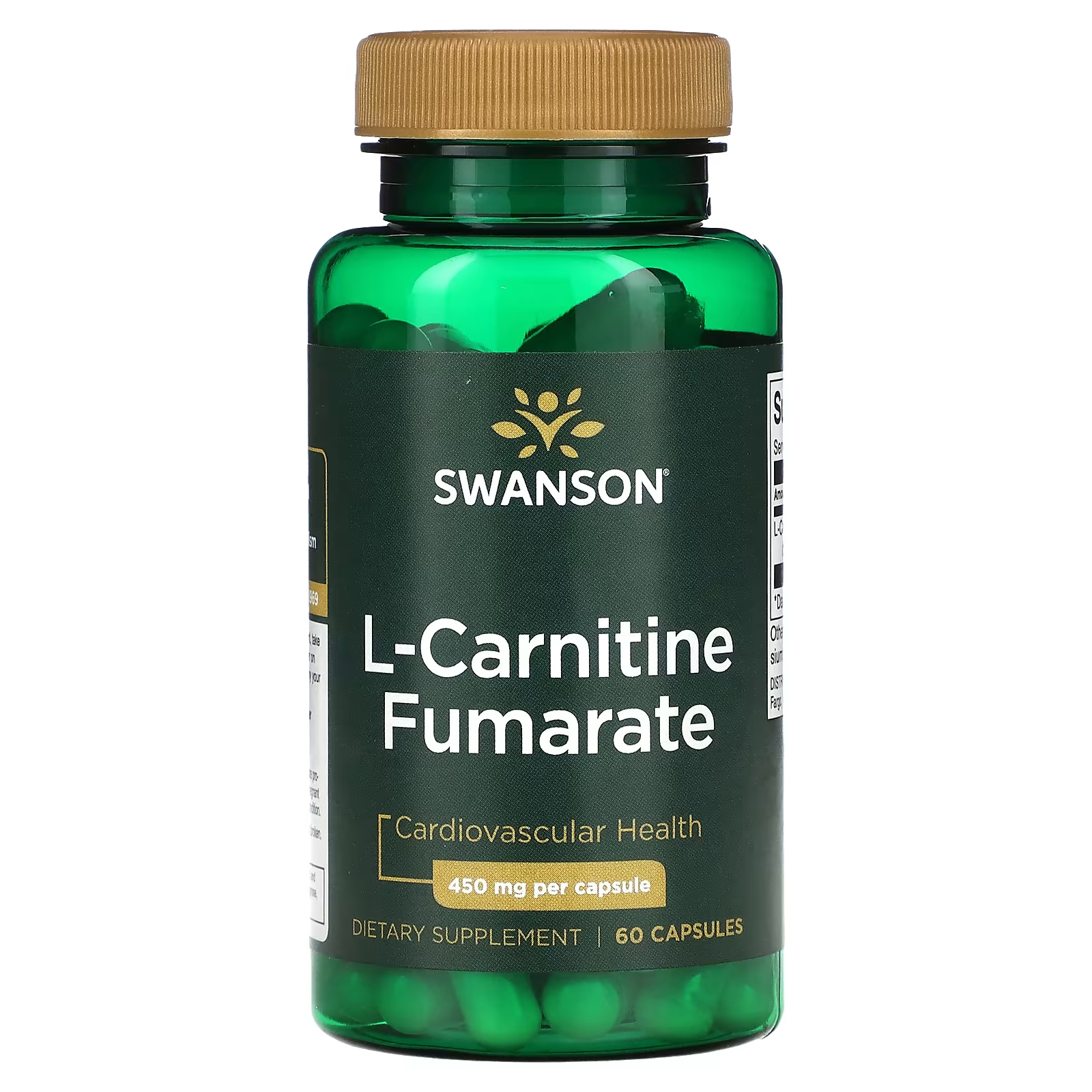 Swanson L-карнитин фумарат 450 мг 60 капсул фумарат железа swanson 18 мг 60 капсул