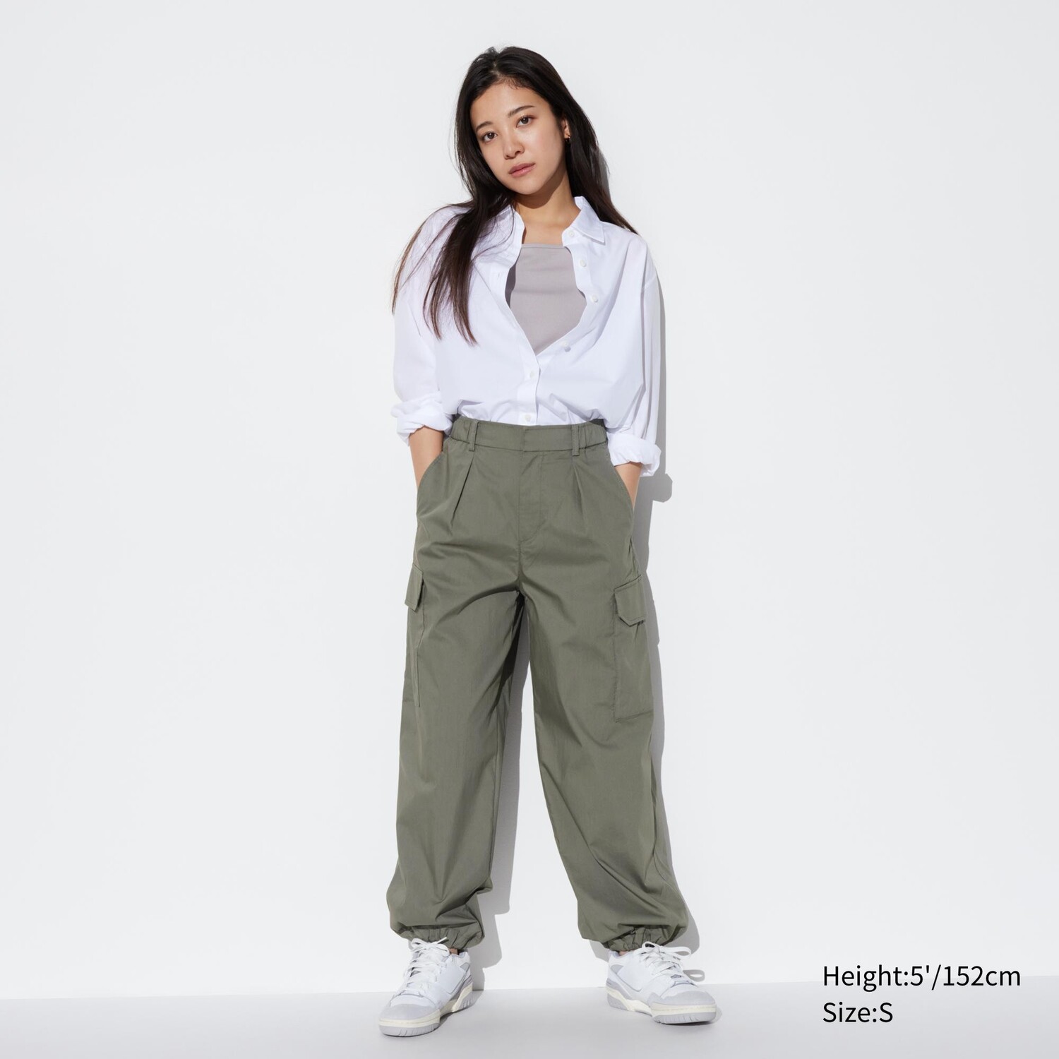

Брюки-карго UNIQLO Easy укороченные, оливковый, Зеленый