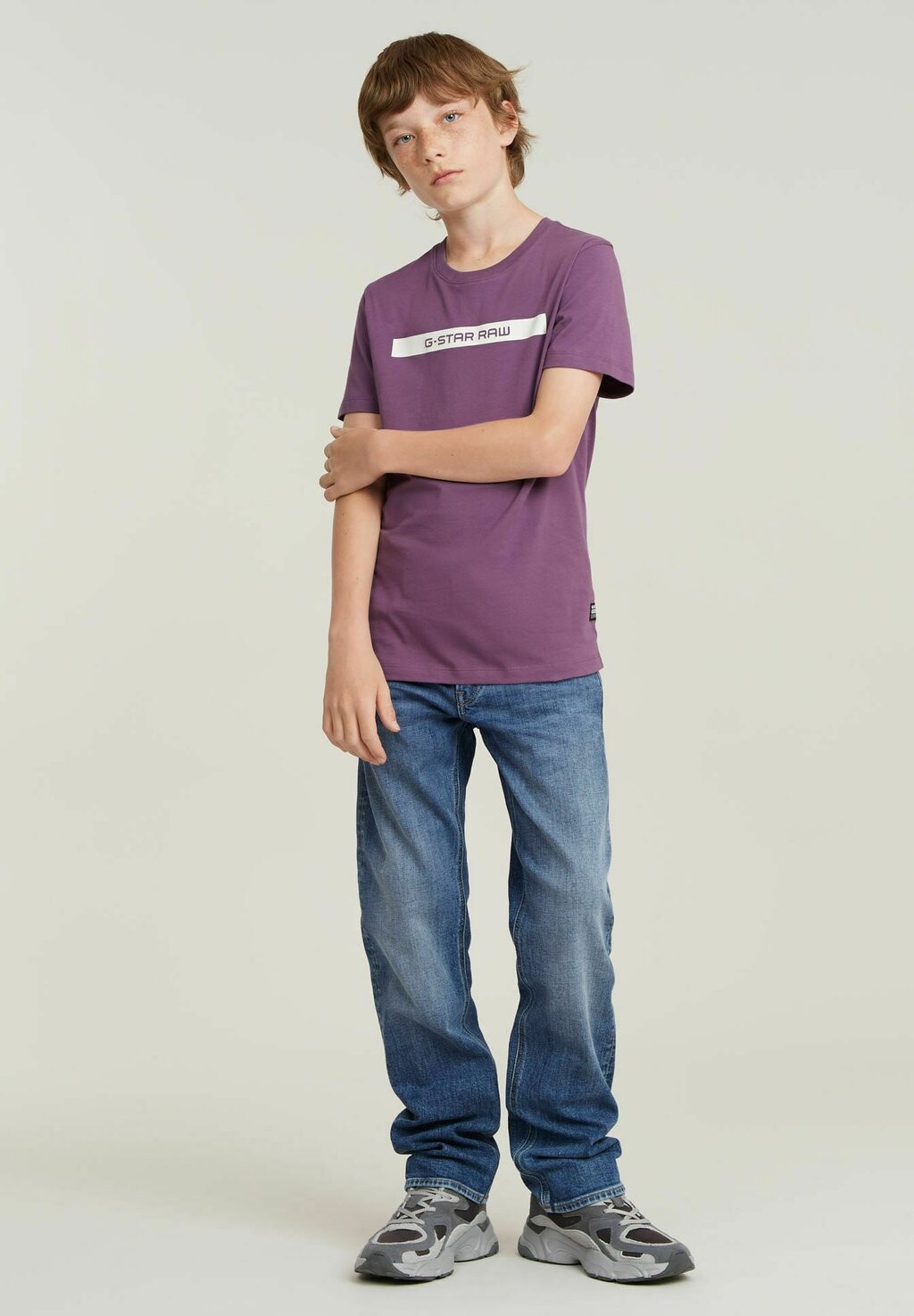 

Футболка с принтом SHORT SLEEVE REGULAR G-STAR, фиолетовый