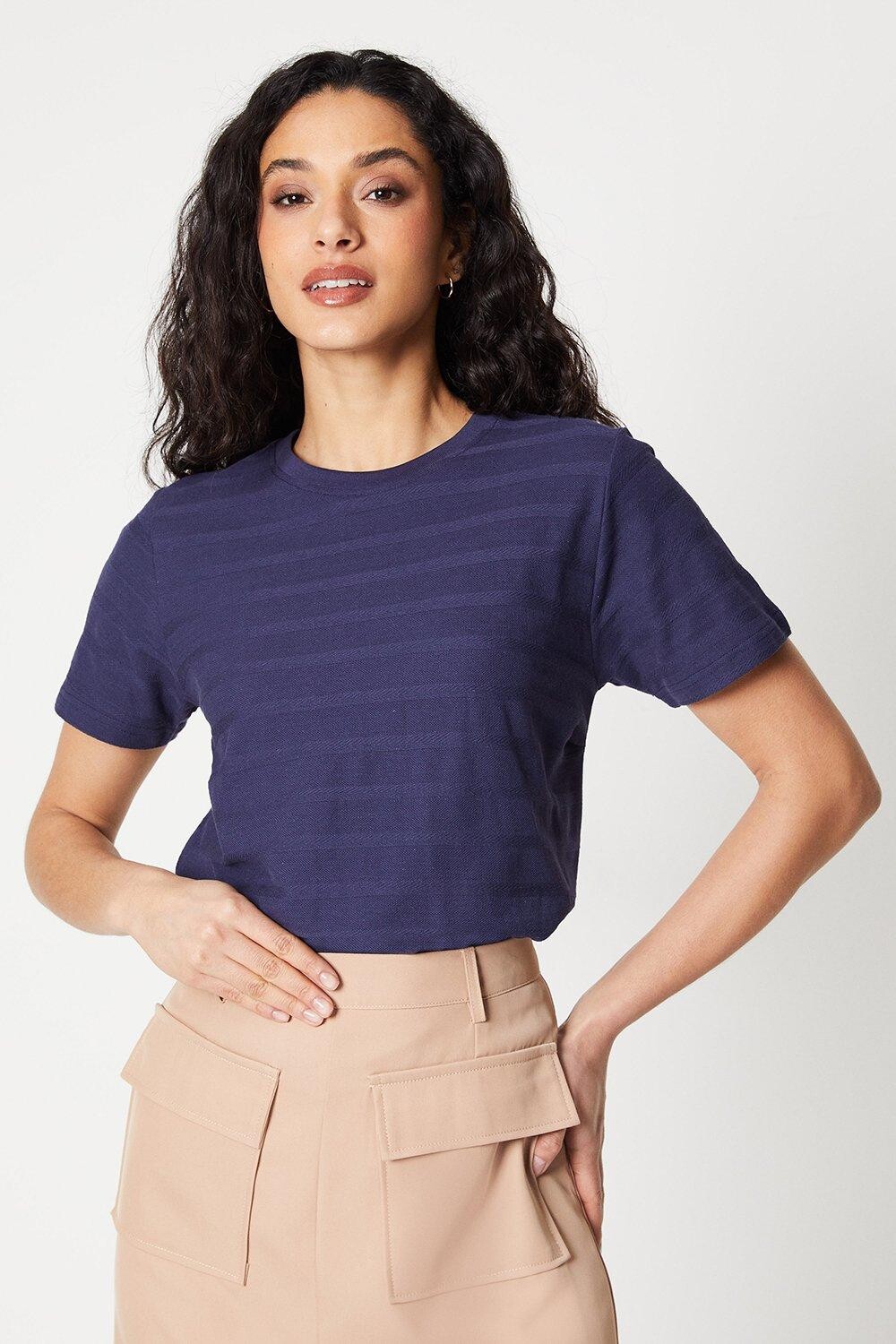 

Футболка из фактурного джерси Debenhams, темно-синий