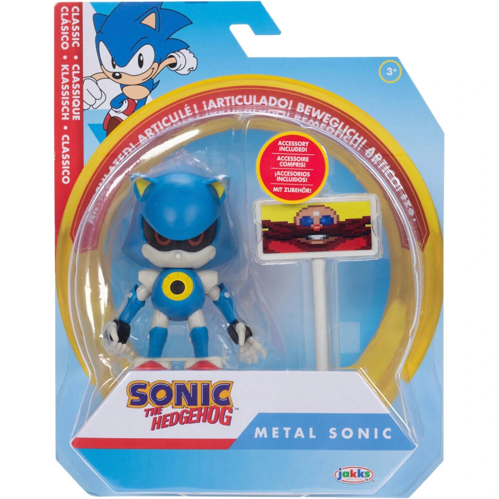 

Sonic The Hedgehog Подвижная Классическая Металличная Фигурка Звука + Знак Ворот Jakks Pacific