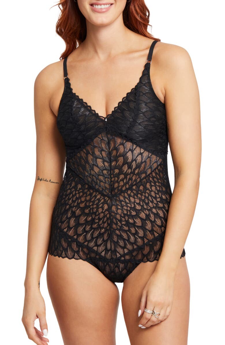 

Кружевное боди с вырезами MONTELLE INTIMATES, черный