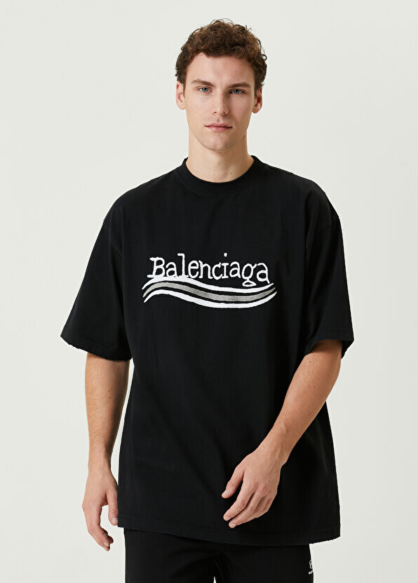 

Черная футболка с логотипом Balenciaga, Черный