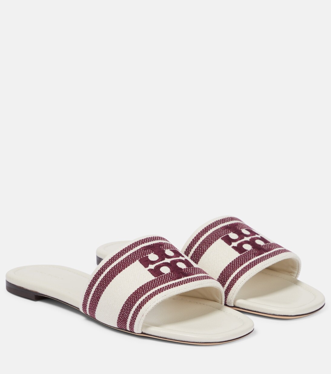 

Жаккардовые шлепанцы Double T Tory Burch, нейтральный