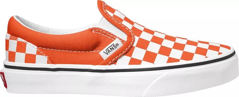 

Классические слипоны для детей дошкольного возраста Vans, оранжевый/белый