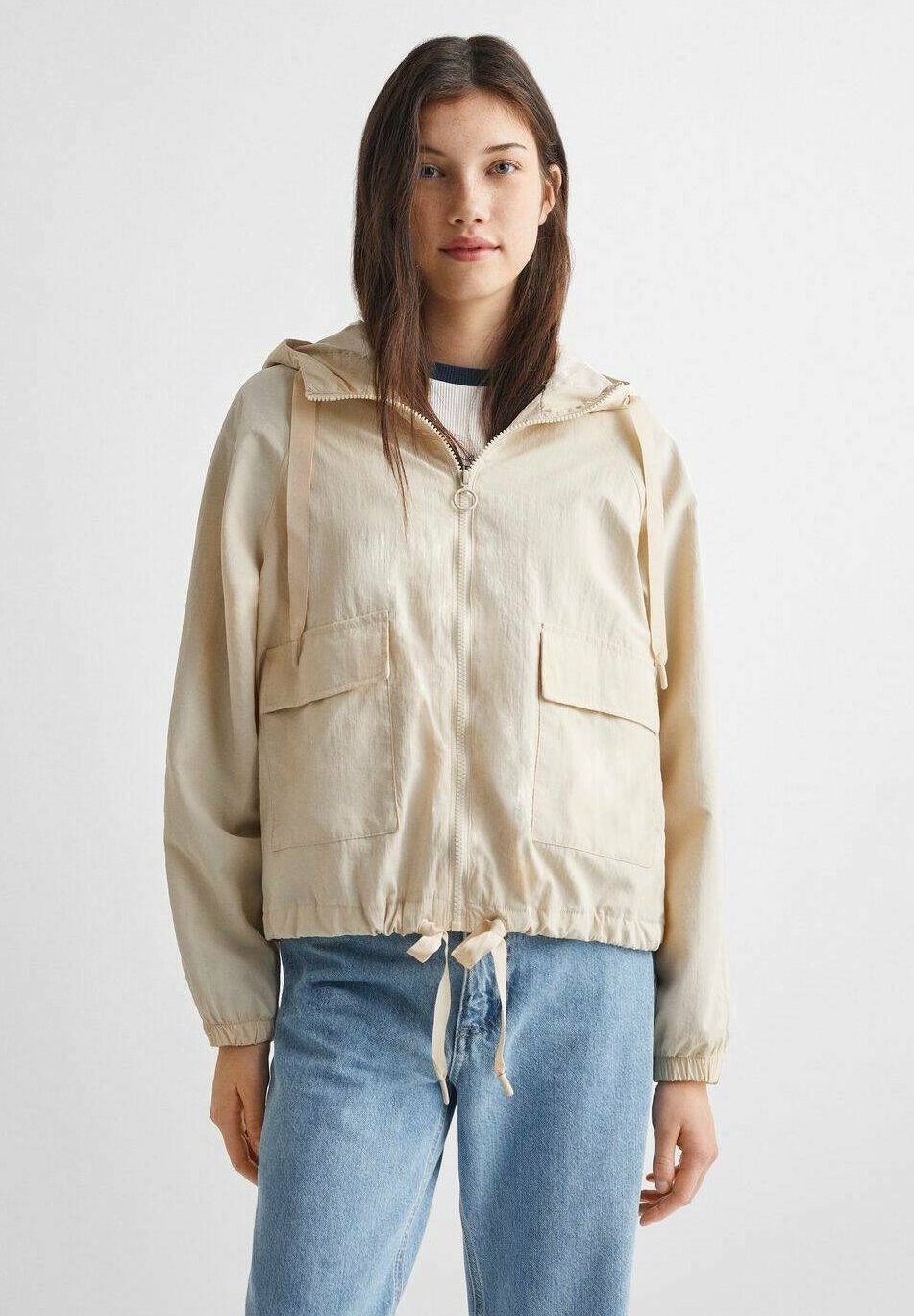 

Куртка демисезонная PARKA Mango Kids, цвет ice grey