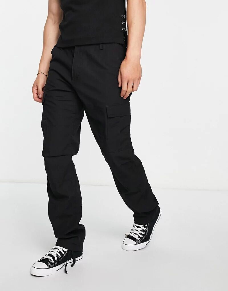 

Черные брюки карго узкого кроя Carhartt WIP Aviation