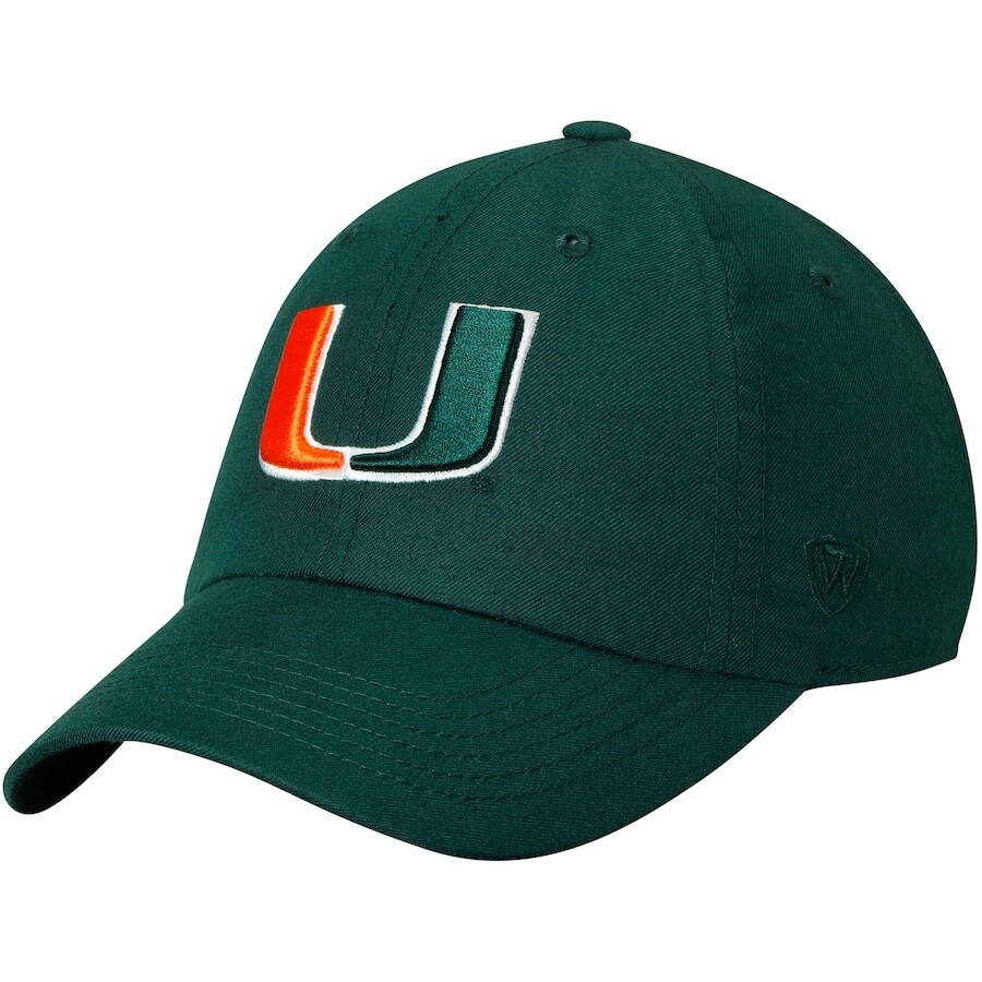 

Бейсболка Top of the World Miami Hurricanes, зеленый
