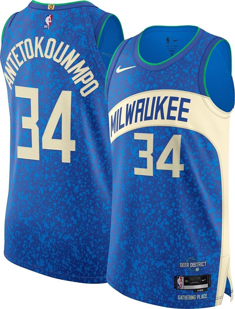 

Мужская аутентичная майка Nike City Edition Milwaukee Bucks Giannis Antetokounmpo #34 2023-24