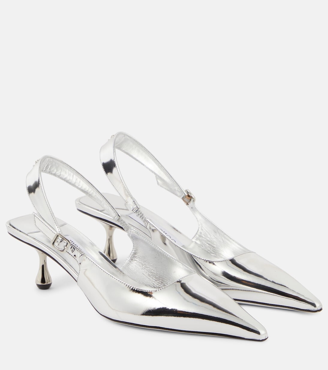

Туфли amel из металлизированной кожи с пяткой на пятке Jimmy Choo, серебряный, Серый