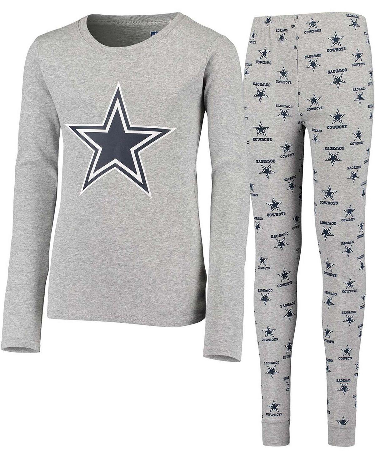 Серый комплект для сна с футболкой и брюками с длинными рукавами Big Boys Dallas Cowboys Outerstuff