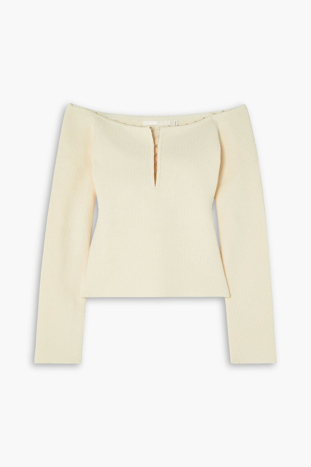 

Топ с открытыми плечами в рубчик HELMUT LANG, экру