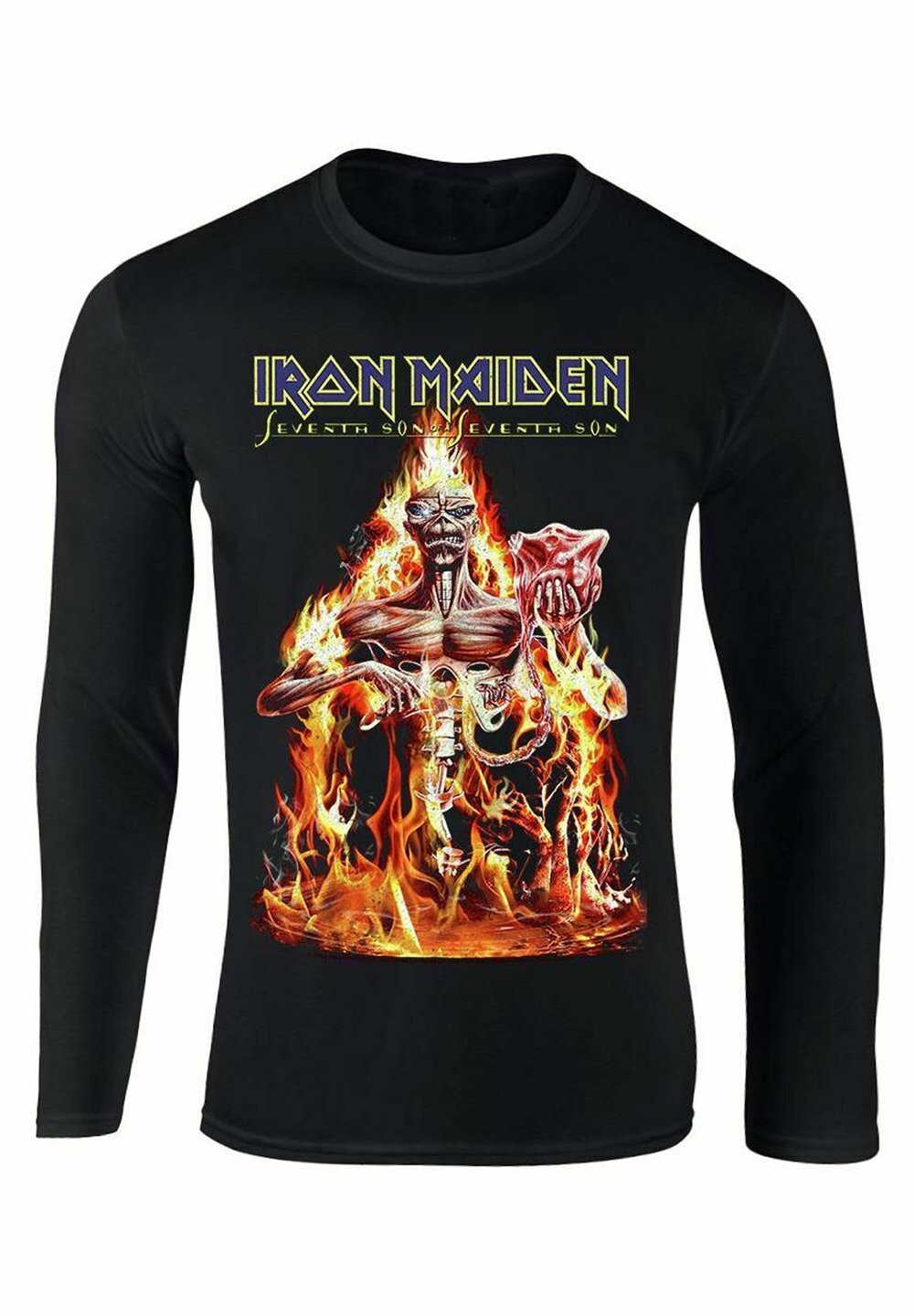 Футболка с длинным рукавом Iron Maiden Seventh Son Of A Seventh Son rockshirts, черный фигурка funko pop rocks iron maiden seventh son of seventh son eddie 57609