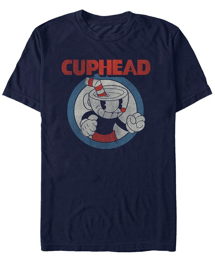 Мужская футболка Cuphead с короткими рукавами и круглым профилем в винтажном стиле Cuphead Fifth Sun, синий жиглов иван стреляй брат