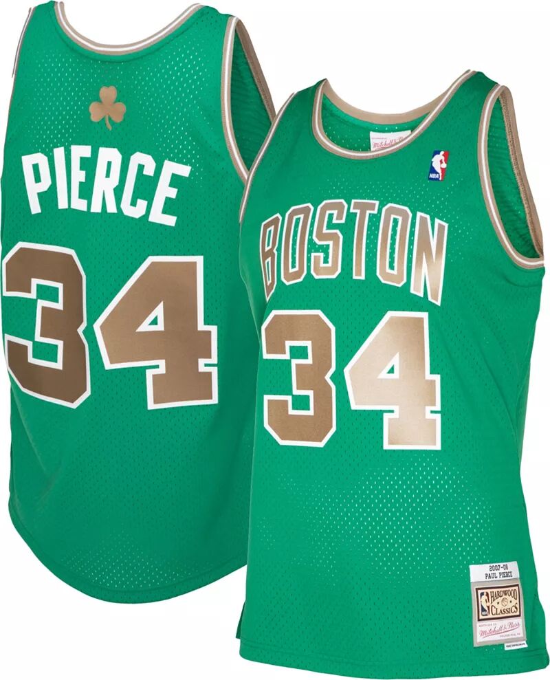 

Мужская футболка Mitchell & Ness 2007 Boston Celtics Paul Pierce № 34 зеленая лиственная древесина Classics Swingman