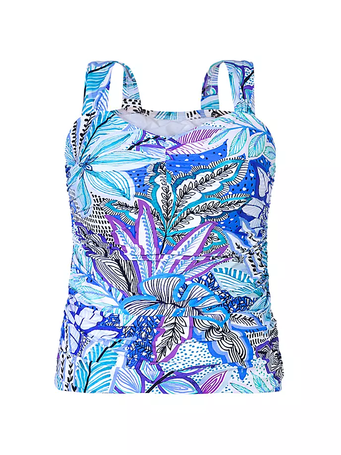 

Топ танкини с цветочным принтом и сердечками Gottex Swimwear, цвет tropic boom