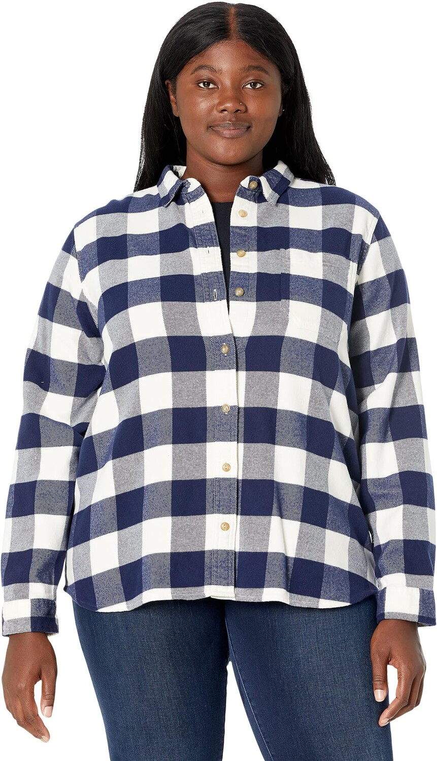 

Рубашка из органической фланели в клетку L.L.Bean, цвет Bright Navy