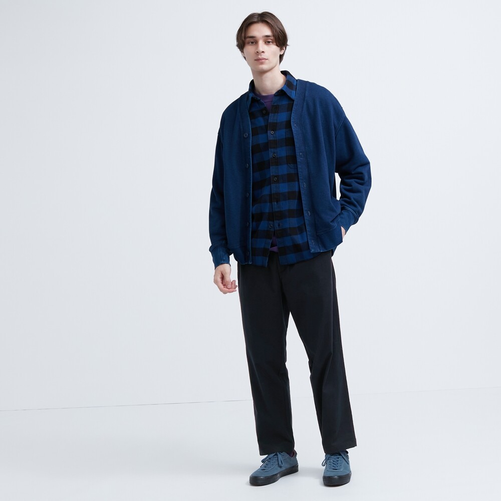 

Брюки Uniqlo фланелевые эластичные повседневные, черный