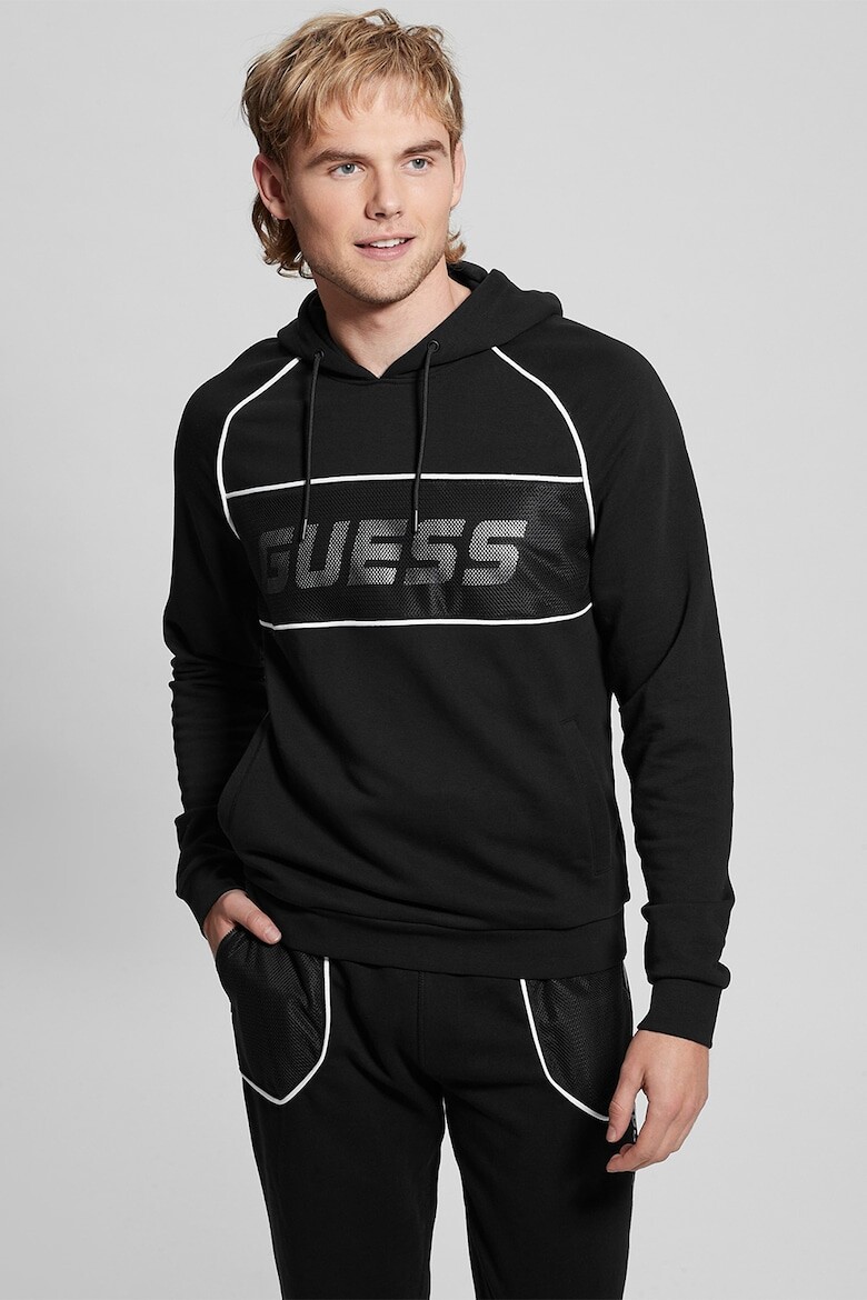 

Хлопковая толстовка для фитнеса с логотипом Guess, черный
