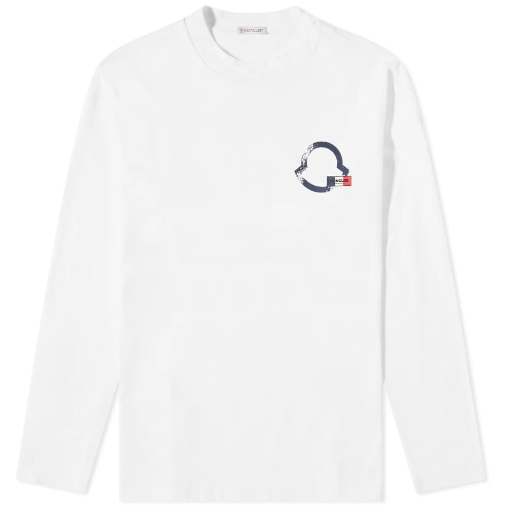 Рубашка с длинным рукавом и логотипом Moncler, белый