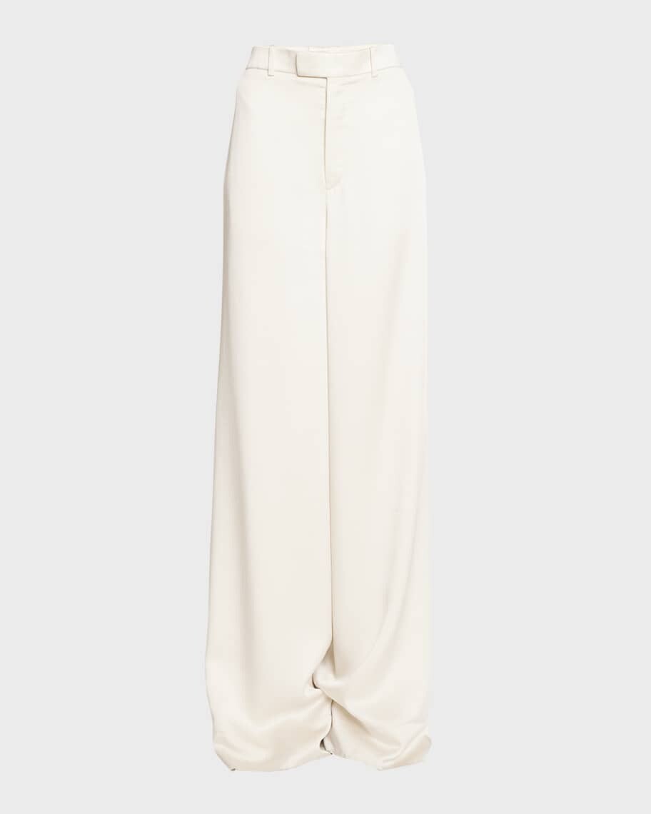 

Атласные широкие брюки Saint Laurent, Серый