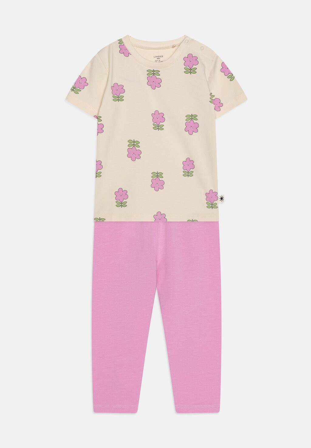 

Футболка с принтом FLOWERS UNISEX SET Lindex, цвет light lilac