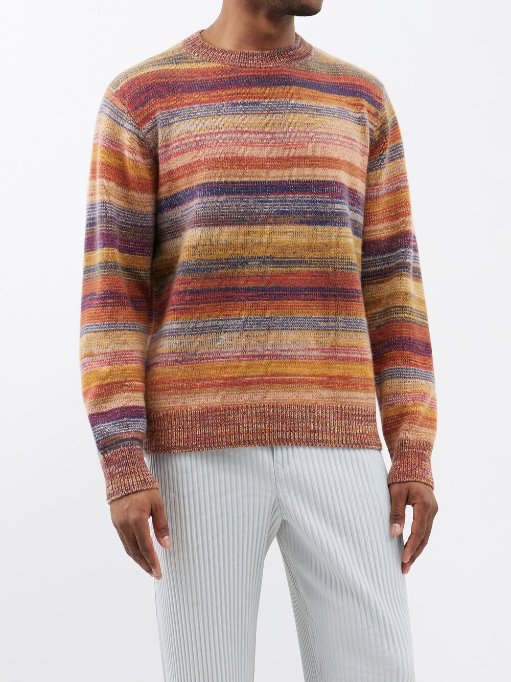 

Кашемировый свитер cosmic stripe The Elder Statesman, коричневый