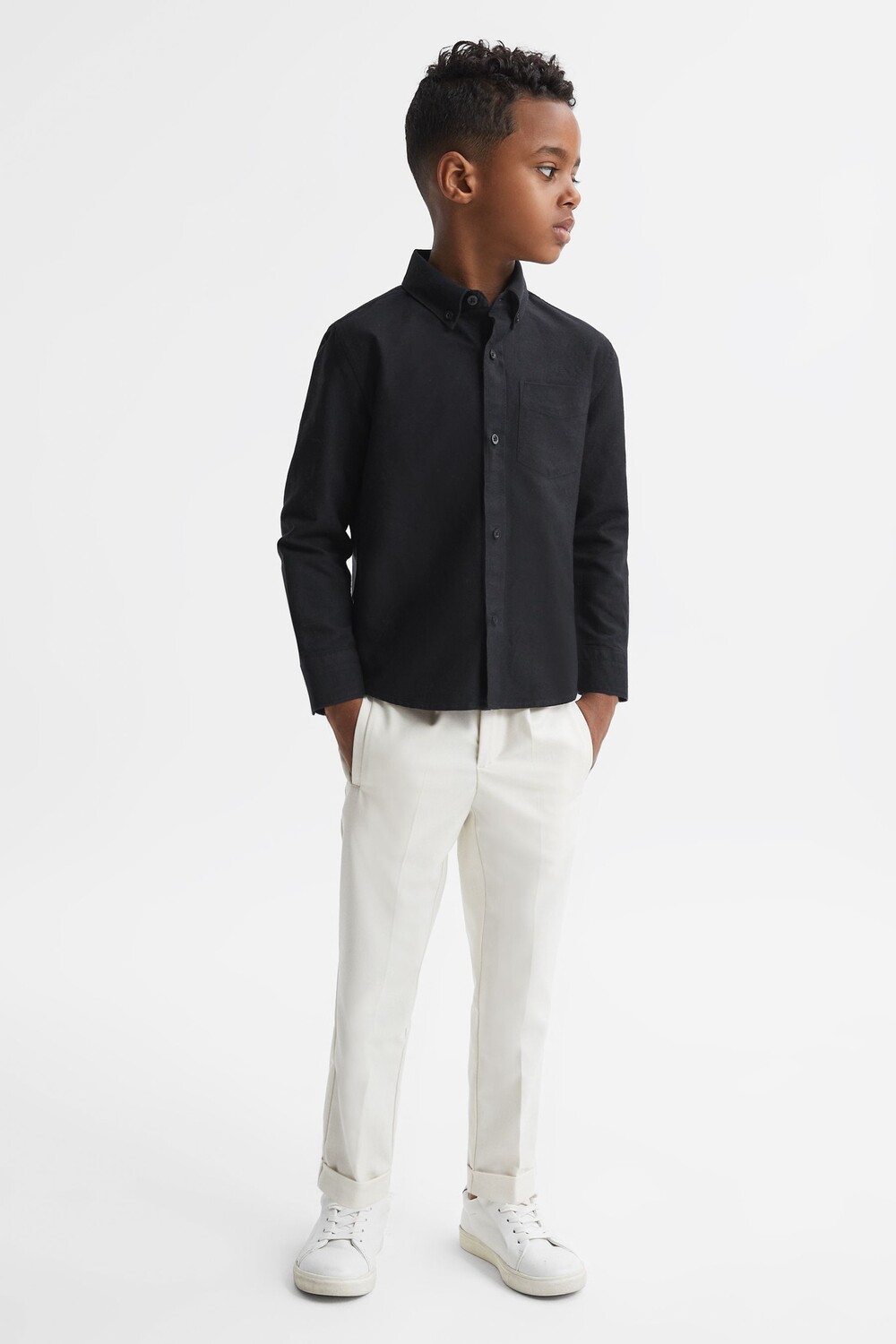 

Рубашка Greenwich Oxford на пуговицах Reiss, черный