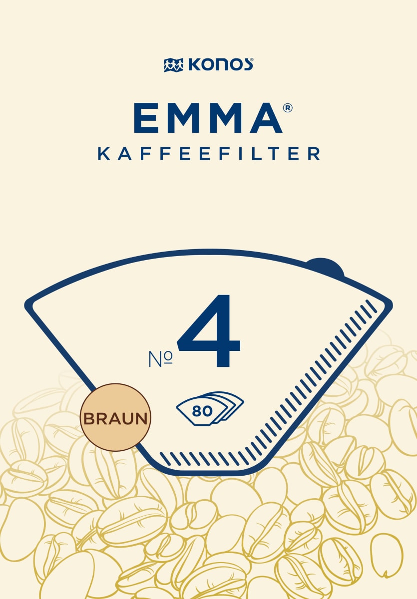 Фильтры для кофе премиум размер 4 коричневые 80 шт. EMMA