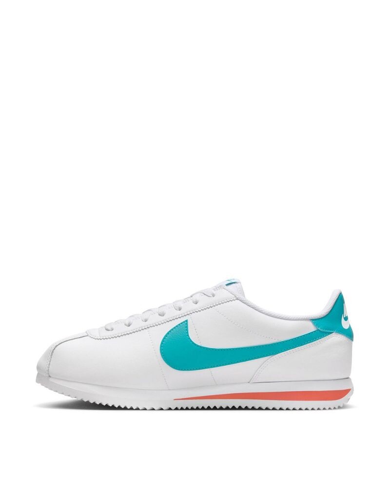 

Бело-синие кожаные кроссовки Nike Cortez