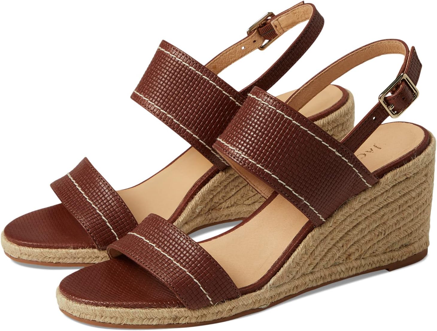 

Босоножки Sunset Wedge Jack Rogers, цвет Embossed Weave Sequoia/Natural