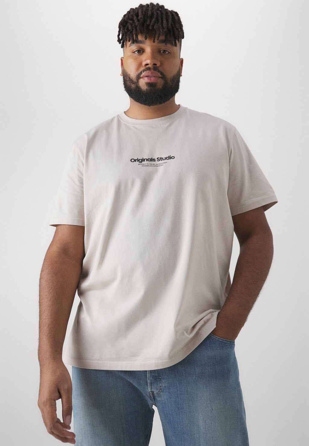 

Футболка с принтом Jorvesterbro Crew Neck Jack & Jones, цвет moonbeam