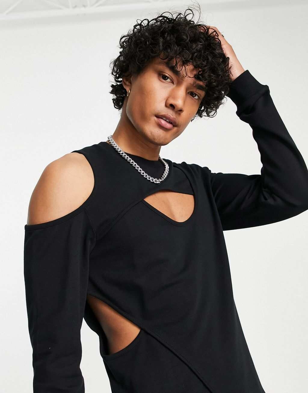 

Черный свитшот с вырезами ASOS DESIGN
