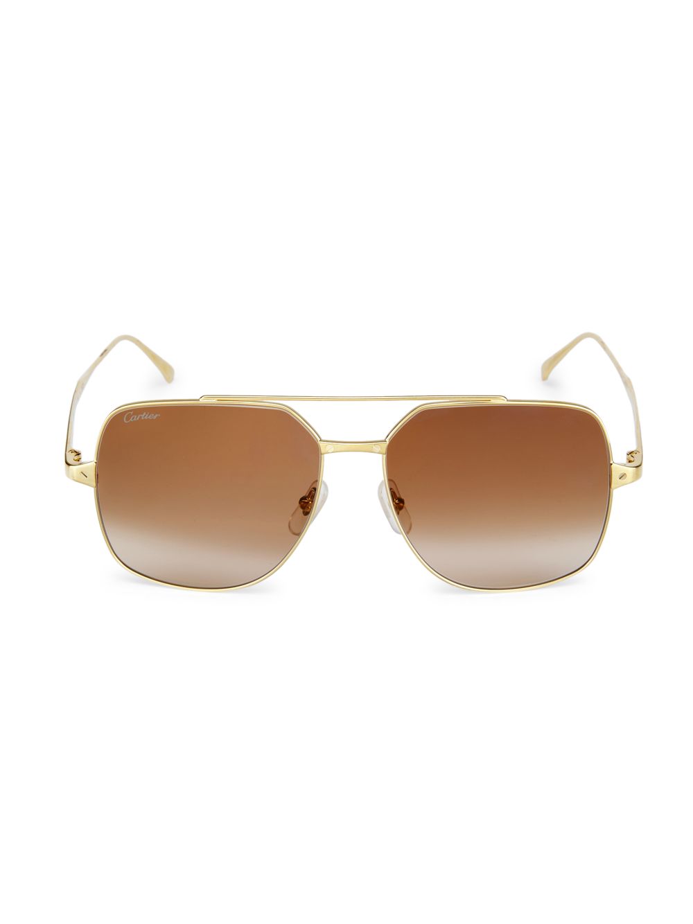 Квадратные солнцезащитные очки Santos De Cartier 51 мм Cartier, золотой