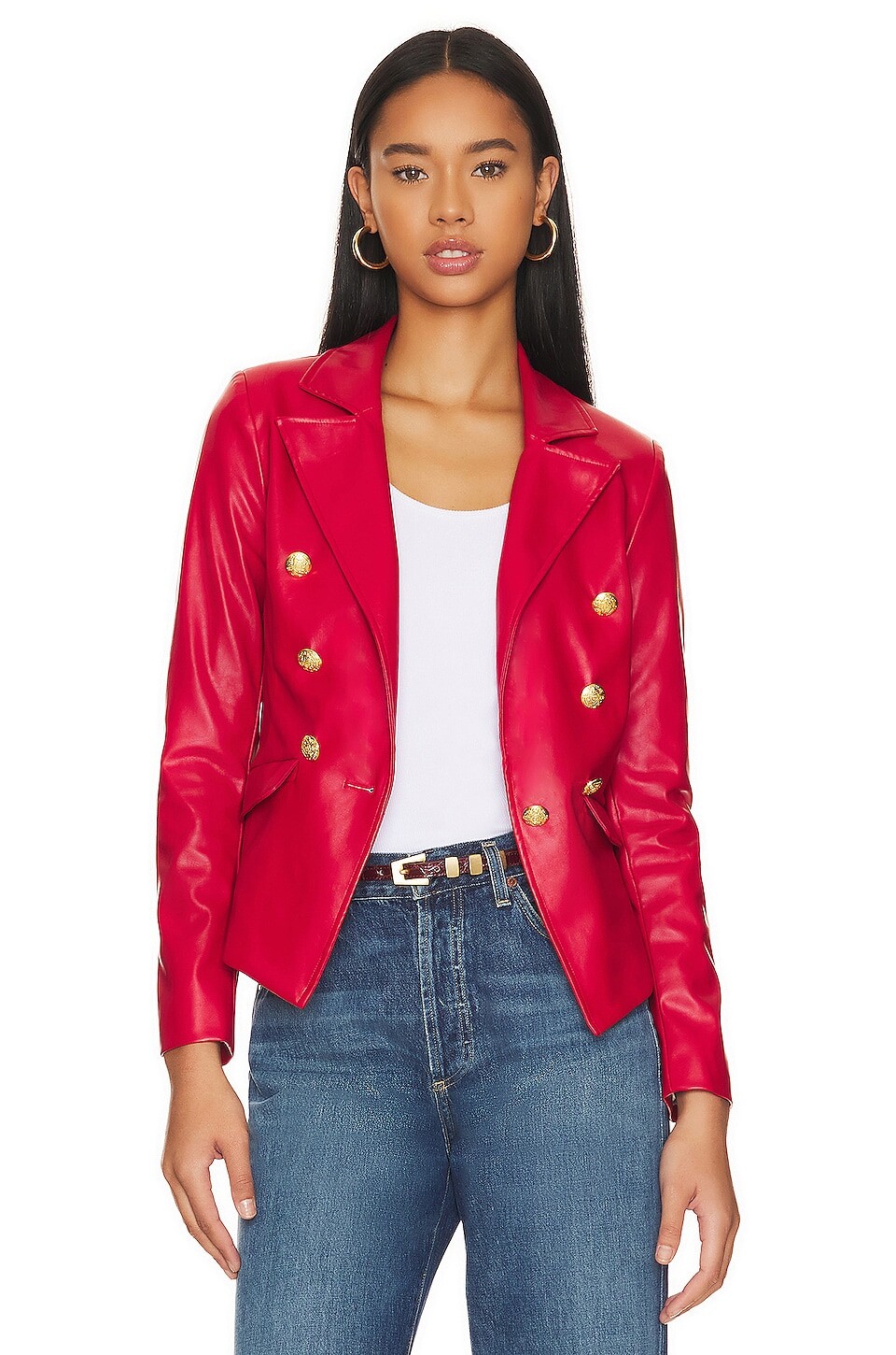 

Пиджак Central Park West Hayes Vegan Leather, цвет Cherry