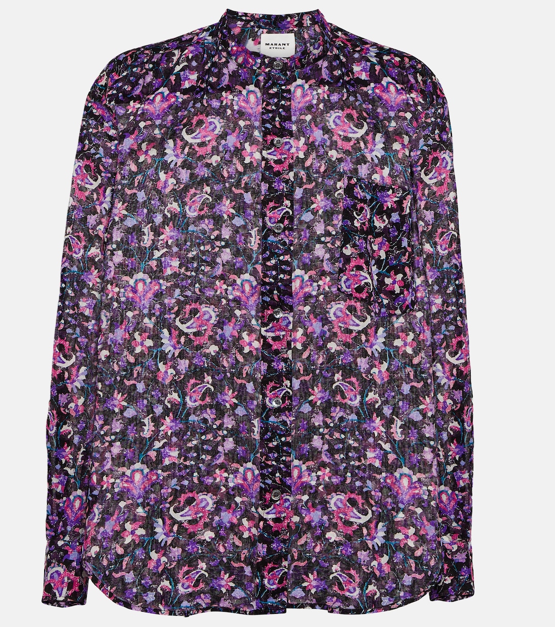 Хлопковая блузка с цветочным принтом MARANT ETOILE, разноцветный мини юбка с цветочным принтом marant etoile черный