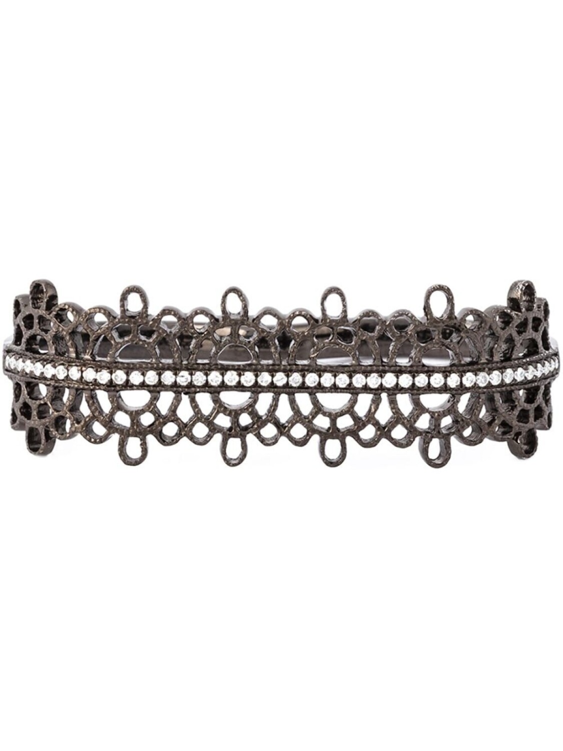 

Двойное серебряное кольцо с бриллиантами Joëlle Jewellery, металлик