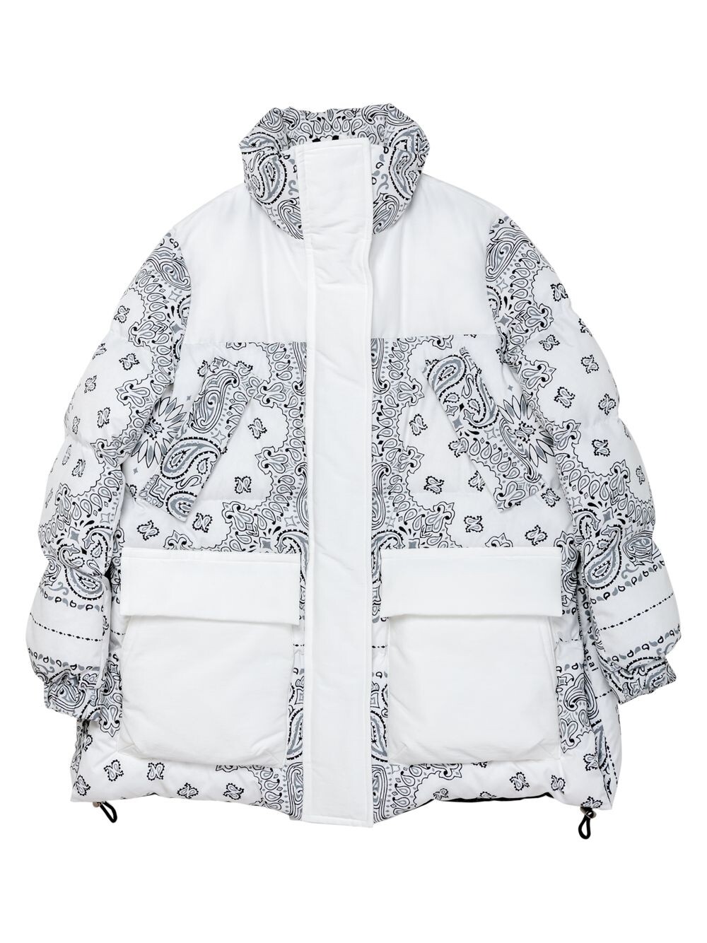 

Пуховик с принтом пейсли Sacai, белый