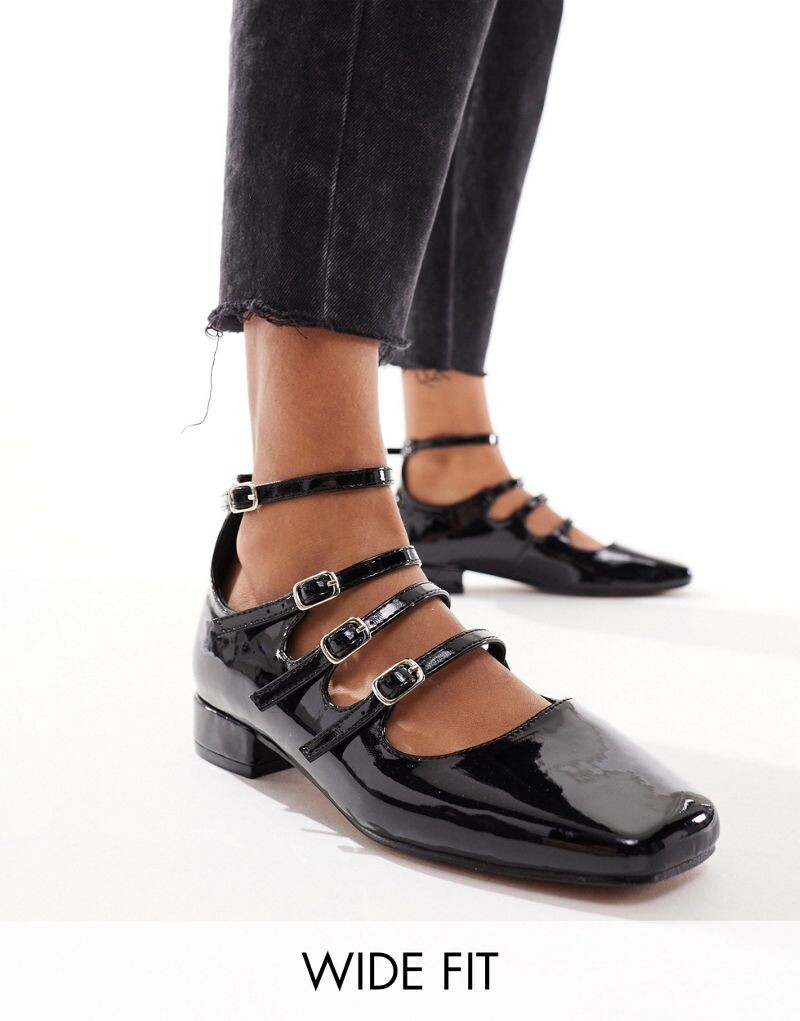 

Черные балетки широкого кроя Liberty Mary Jane ASOS DESIGN