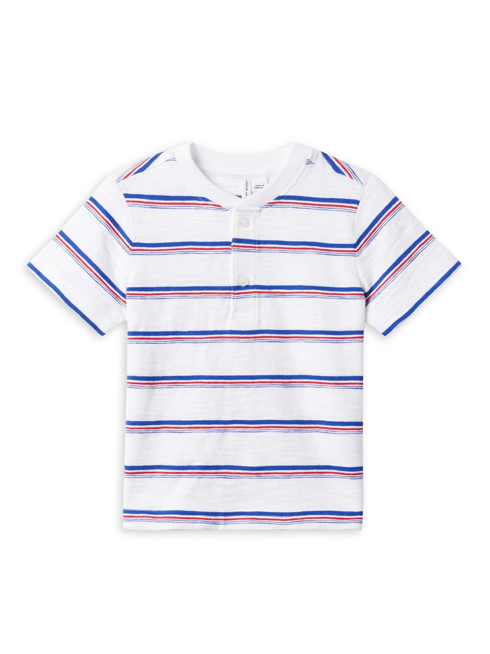

Полосатая футболка Little Boy's & Boy's Henley Slub Janie and Jack, разноцветный