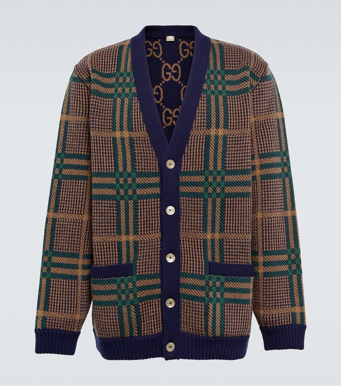 

Двусторонний кардиган из смесовой шерсти Gucci, синий