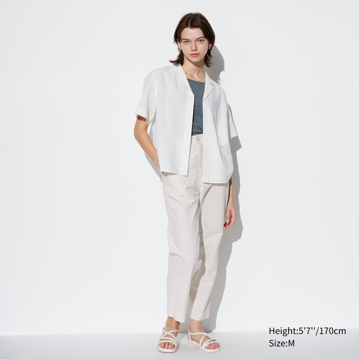 

Брюки UNIQLO в полоску, молочный