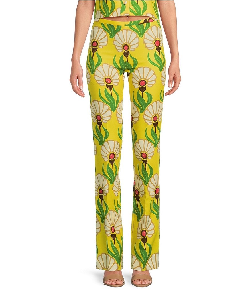 Tara Jarmon Paris Paivan Узкие универсальные брюки из эластичной ткани с цветочным принтом и боковой молнией, цветочный